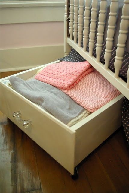 Storage Drawer with Clear Acrylic Handle and Rolling Casters