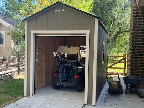 Storage Shed: 8x10 Equipment Shed with Circular Gabled Vents