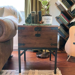 Storage Trunk on Stand Elevated with Antique Latch