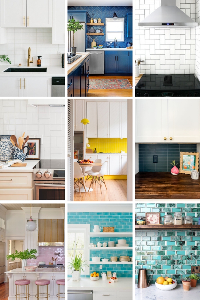 Subway Tile Backsplash Bold Color Glaze and Varied Layouts