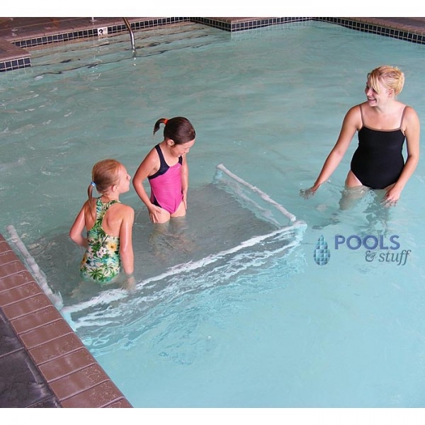 Swim Training Platform White Perimeter Safety Railings