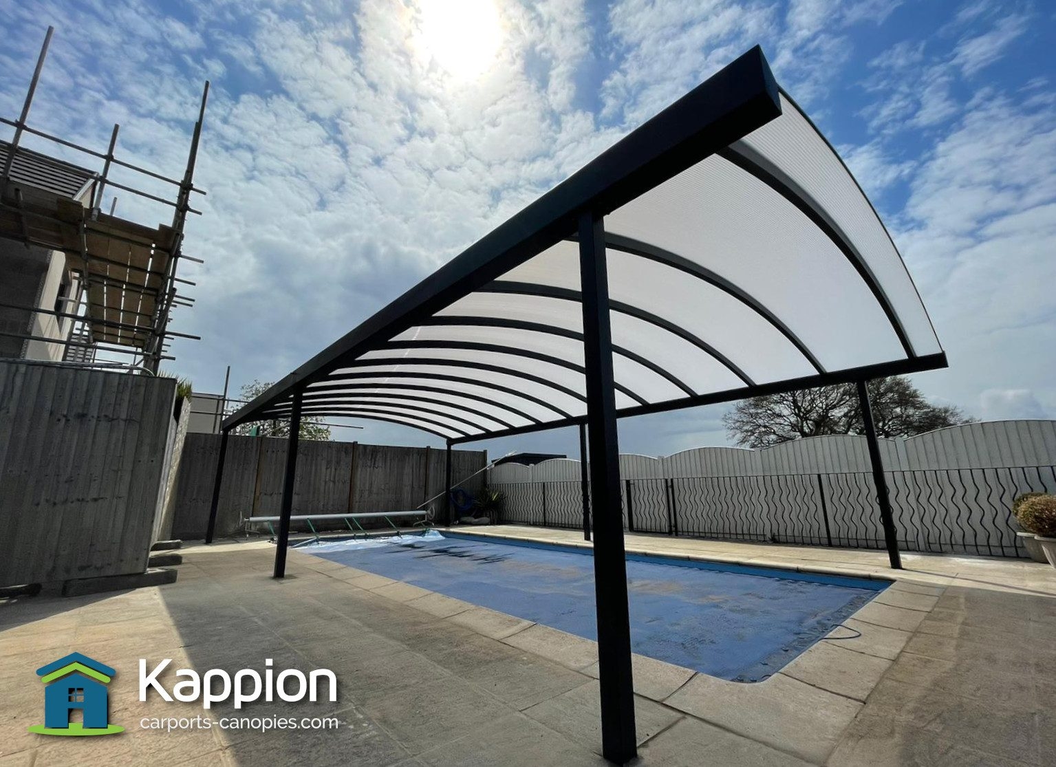 Swimming Pool Canopy Curved Barrel Vault and Opal Roof