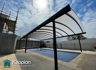 Swimming Pool Canopy Curved Barrel Vault and Opal Roof