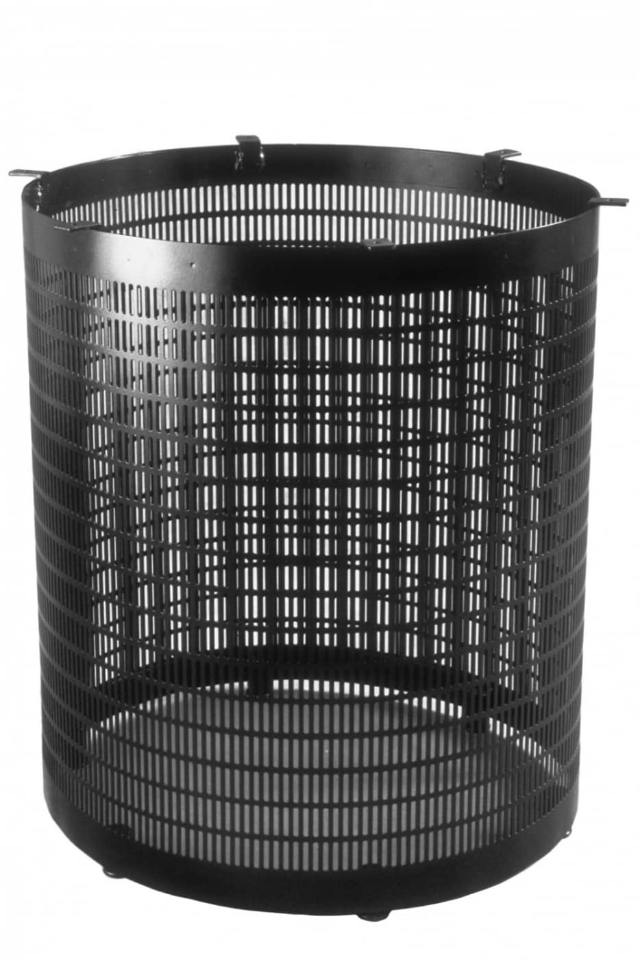 Table Base Perforated Mesh Matte Black Slotted Cylindrical Base