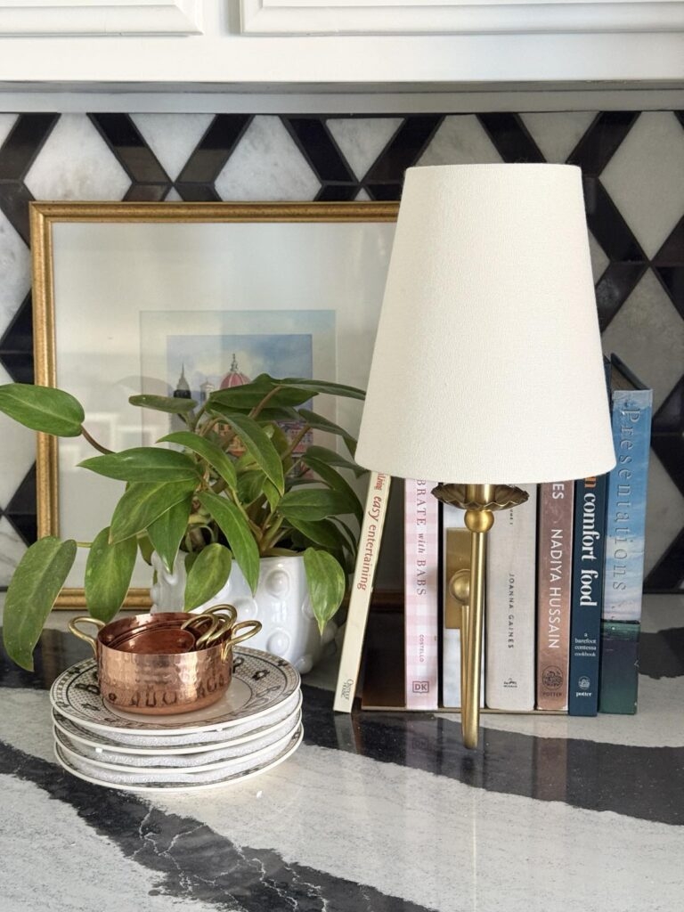 Table Lamp: Slender Gold Stem Brass Table Decor