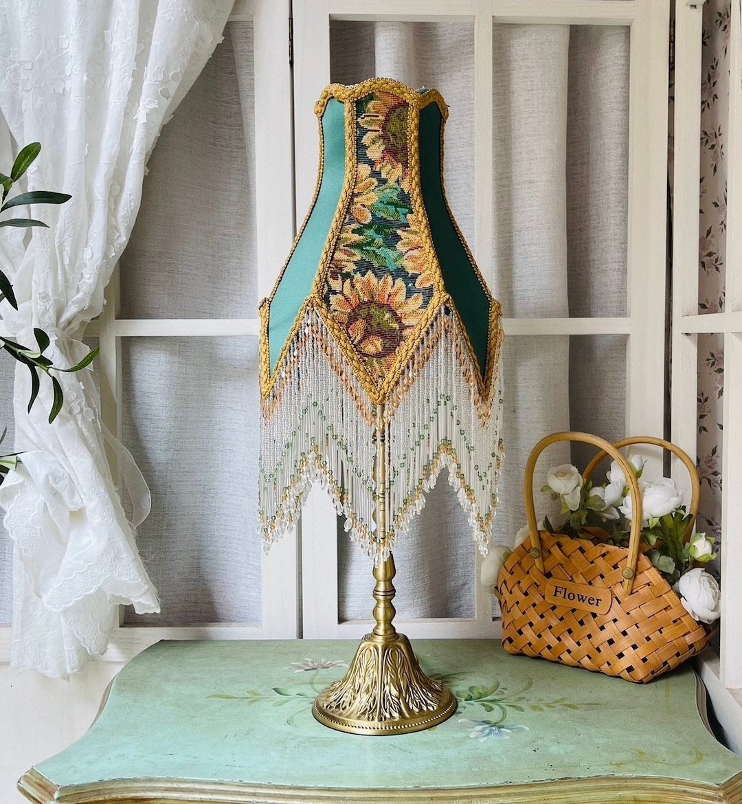 Table Lamp Sunflower Tapestry and V Shaped Hemline