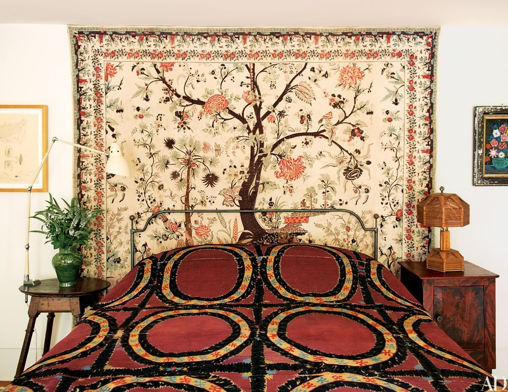 Tapestry Headboard: Circular Pattern Bedding Botanical Wall Hanging