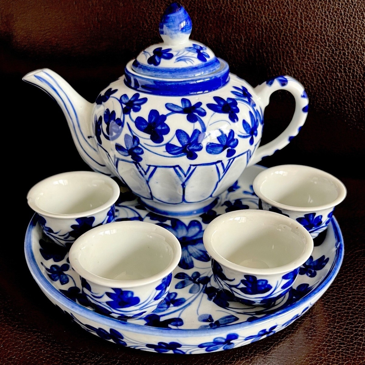 Tea Set with Hand Painted Floral and Traditional China