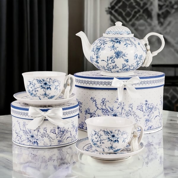 Teaware Set with Tassel Accents and Cottagecore Style