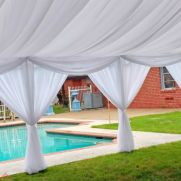 Tent Drapes with Cinched Legs and Swagged Ceiling