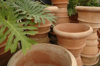 Terra Cotta Planters Ribbed Bands Authentic Italian Pots