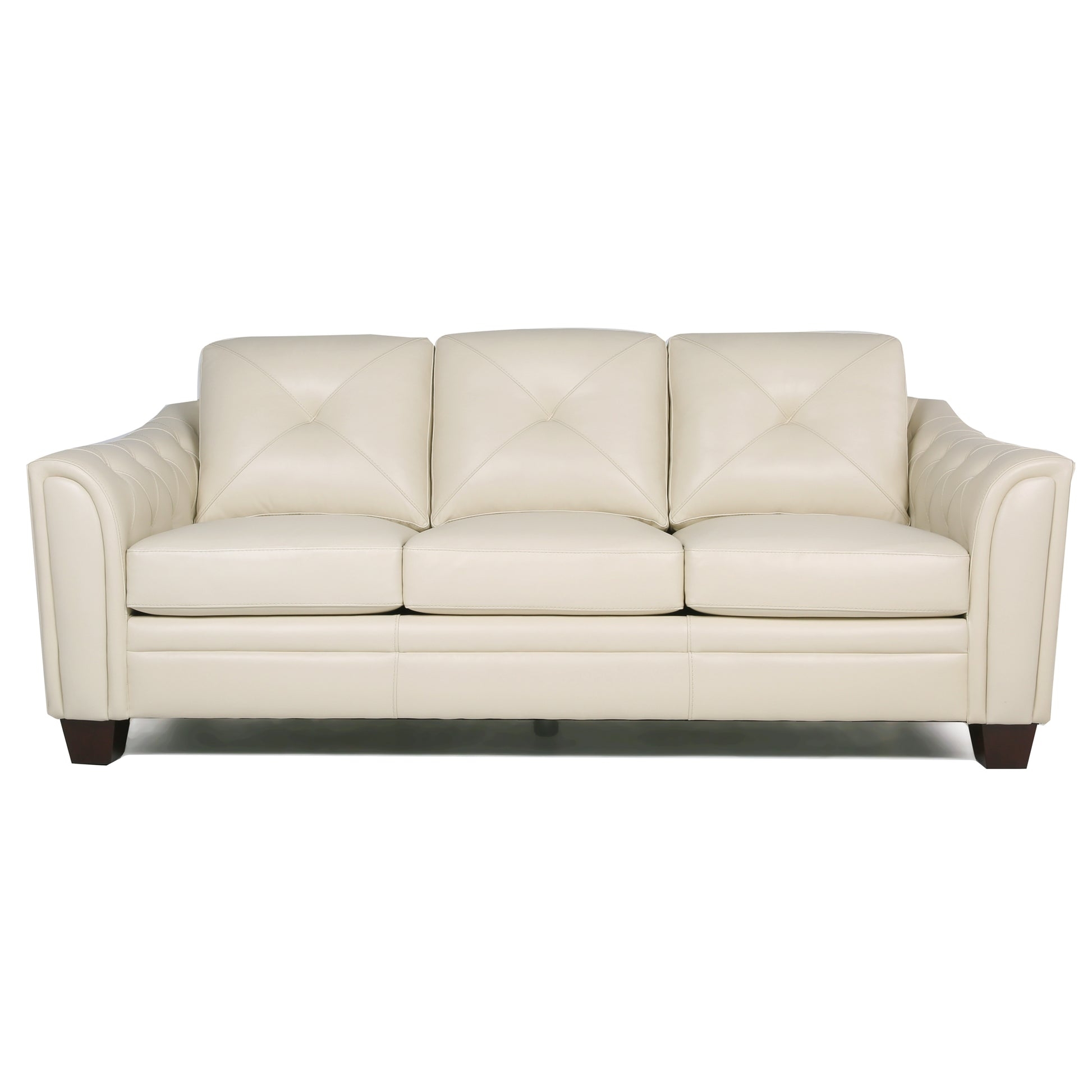 Three Seat Sofa X-Pattern Back Cushion Flared Arms
