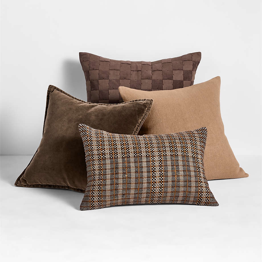 Throw Pillow Cover: Mixed Tactile Textures Tonal Earthy