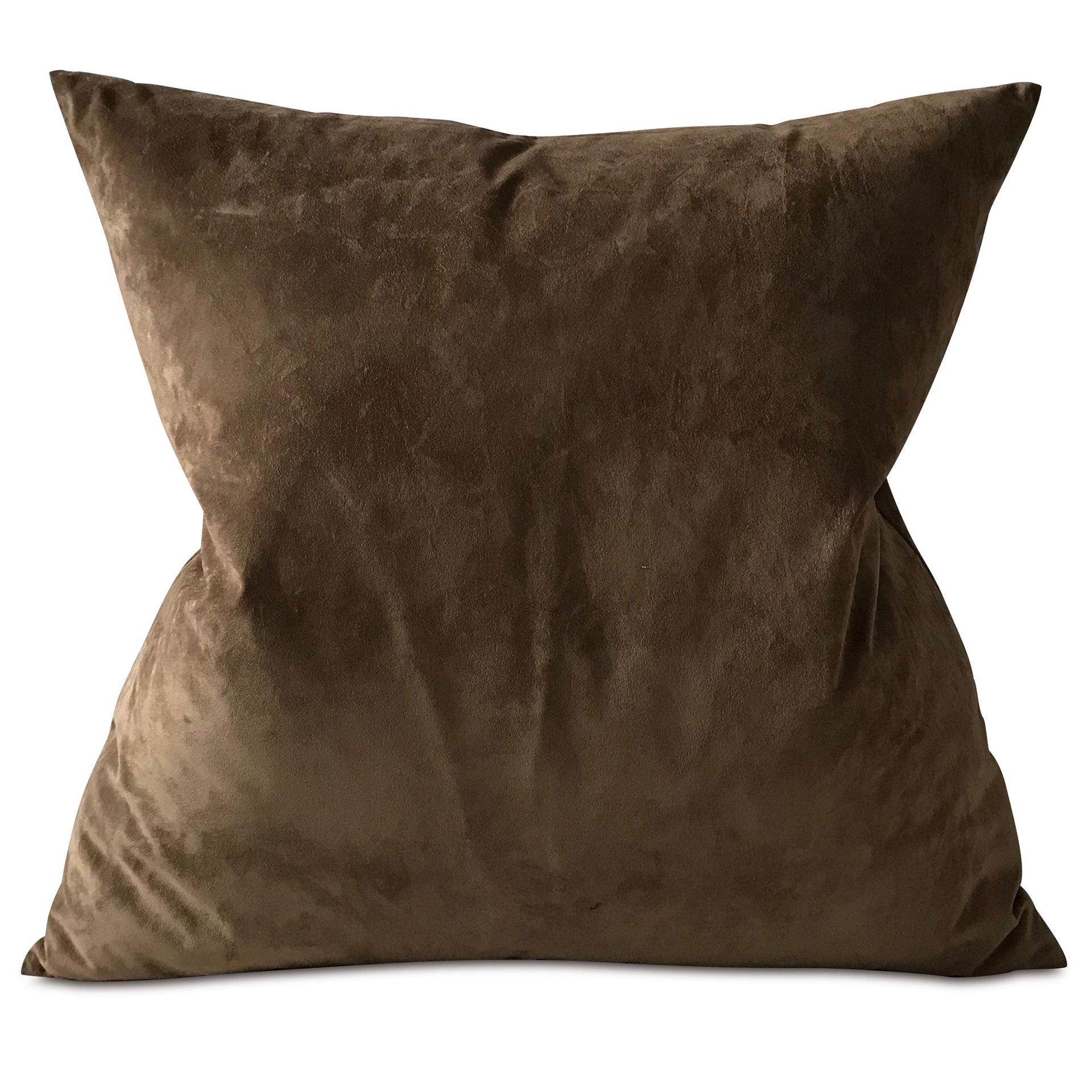 Throw Pillow Cover: Pinched Top Chocolate Luxe 22x22 Case