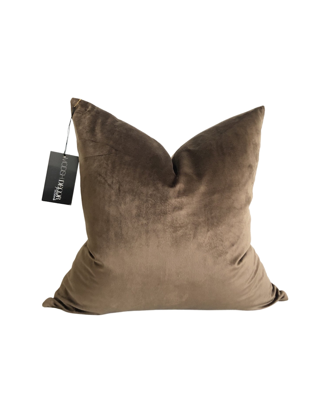 Throw Pillow: Karate Chop Top Mocha Velvet Sofa Cushion