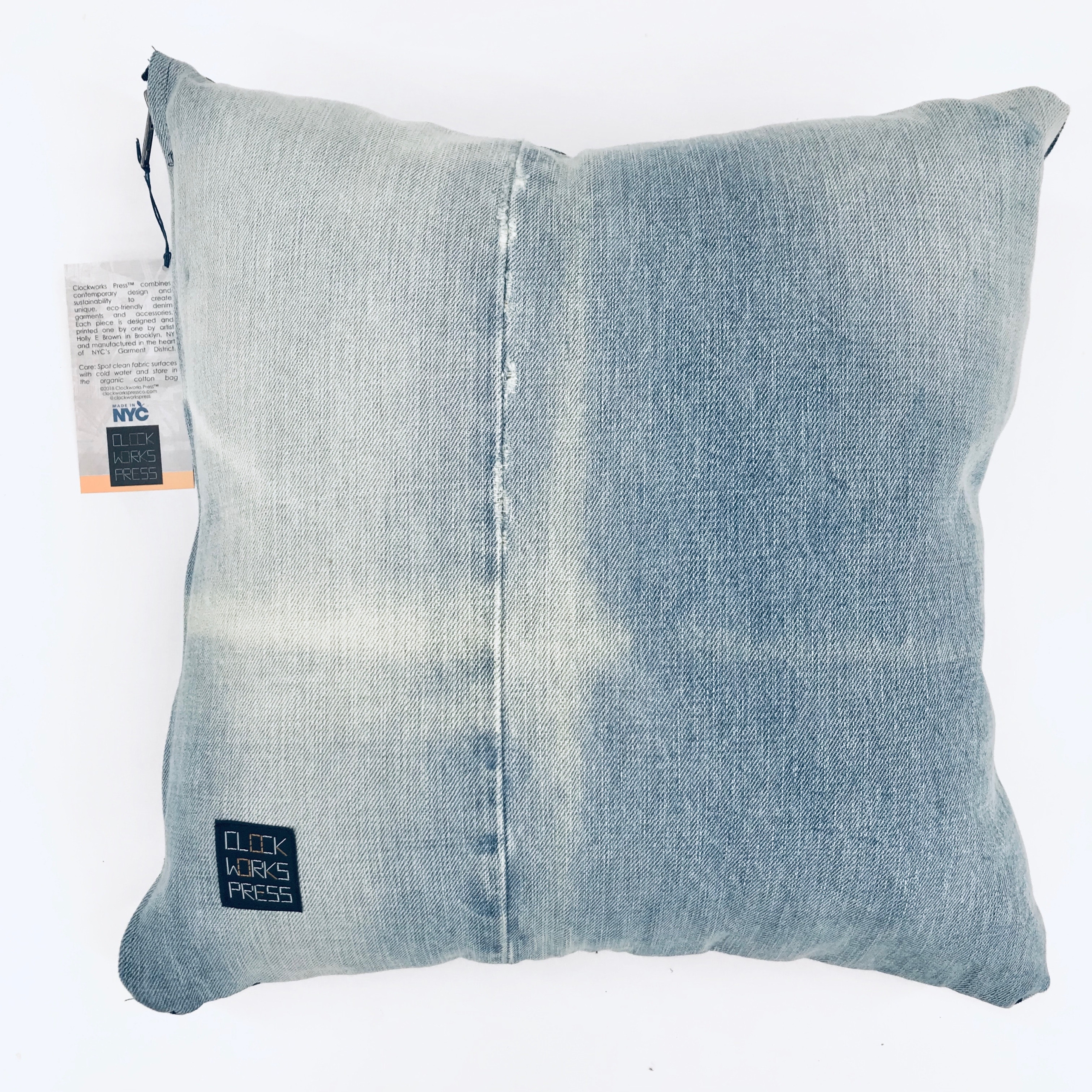 Throw Pillow with faded wash stonewashed fabric cushion