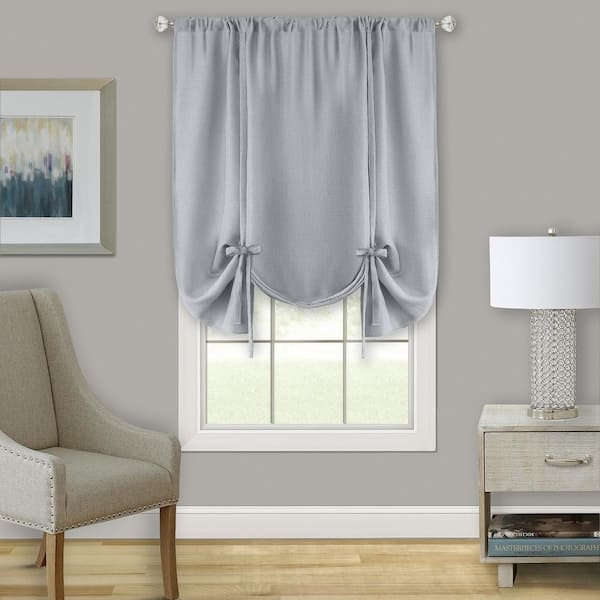 Tie Up Curtain: Heathered Grey Light Filtering Window Decor