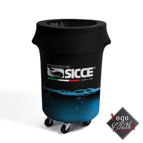Trash Can Cover: Custom Printed Graphics Mobile Wheeled Base Wrap