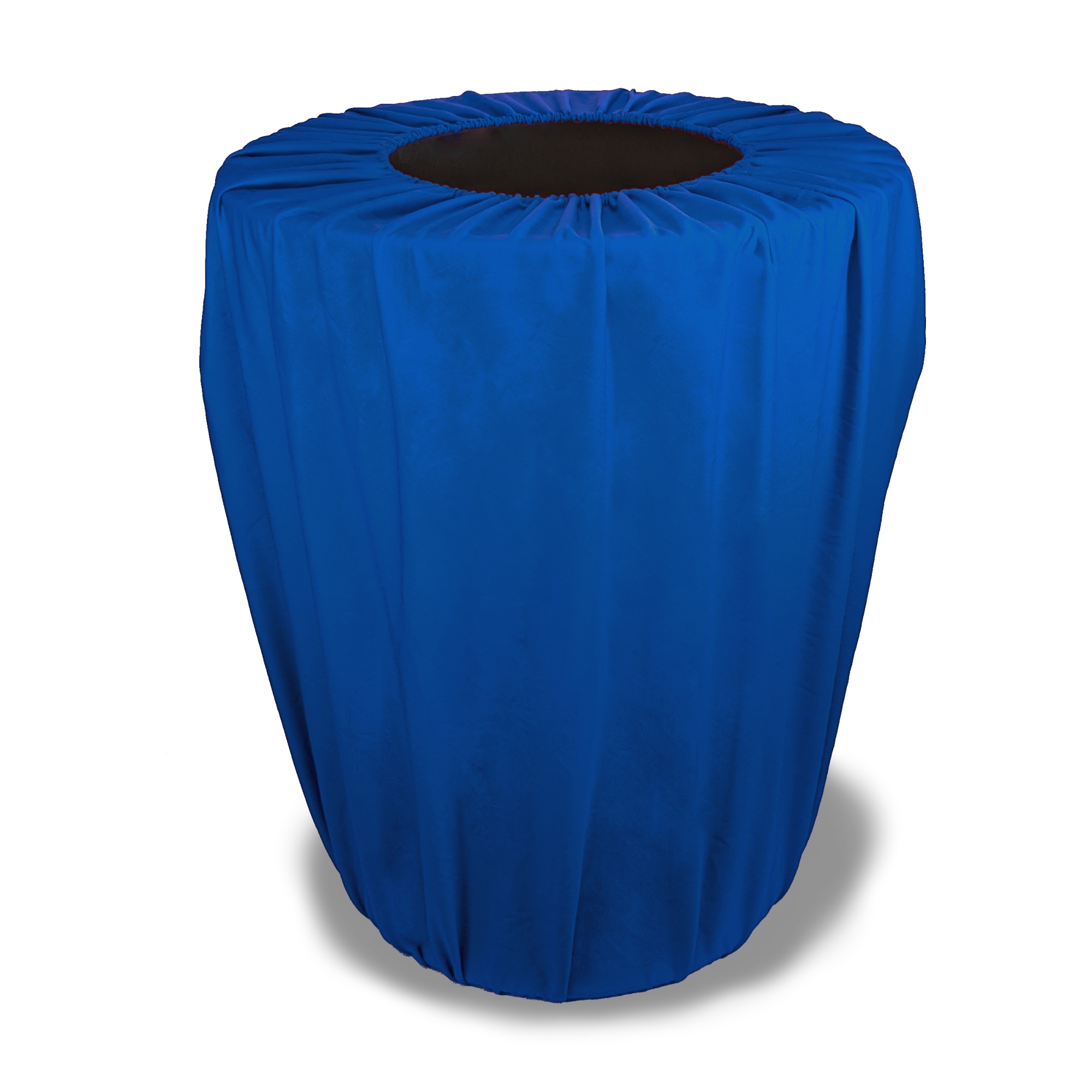 Trash Can Cover: Gathered Rim Royal Blue Bin Slipcover