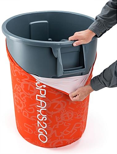 Trash Can Cover: Vibrant Orange High Visibility Custom Bin Wrap