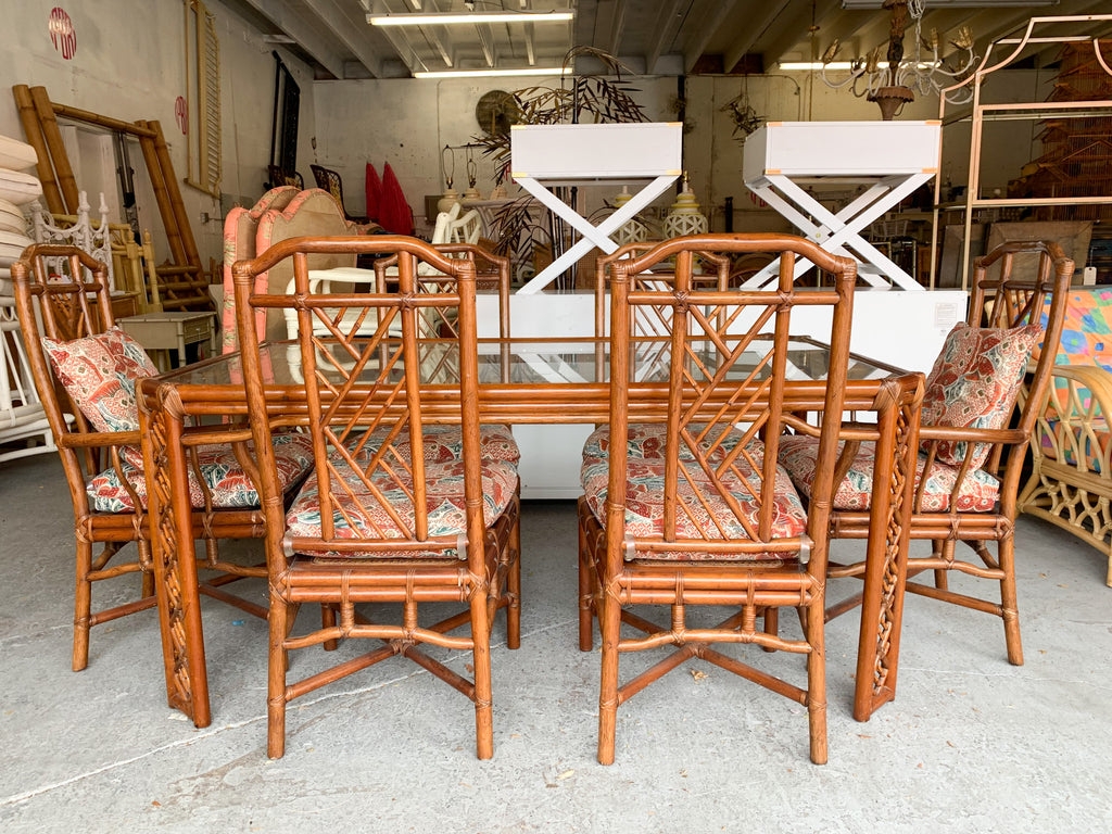 Tropical Dining Set with Glass Top and Palm Beach Regency Table