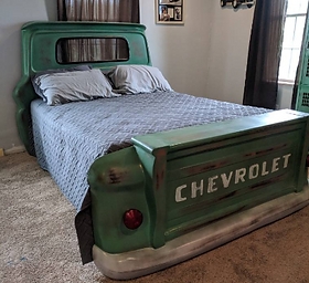 Truck Bed Distressed Green Finish Chevrolet Tailgate