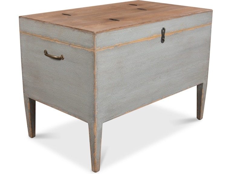 Trunk Side Table with Tapered Legs and Secret Storage