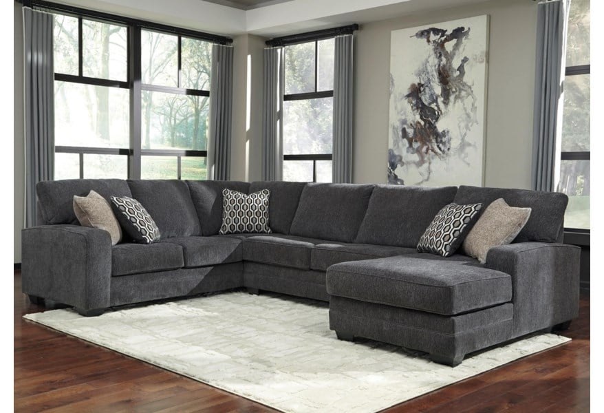 U Shaped Sectional Modular Layout Charcoal Sofa Styling