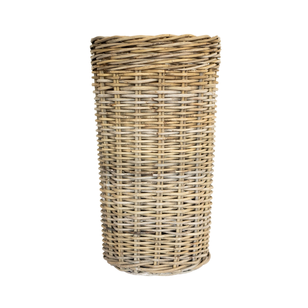 Umbrella Stand Tall Cylindrical Woven Rattan Storage Bin