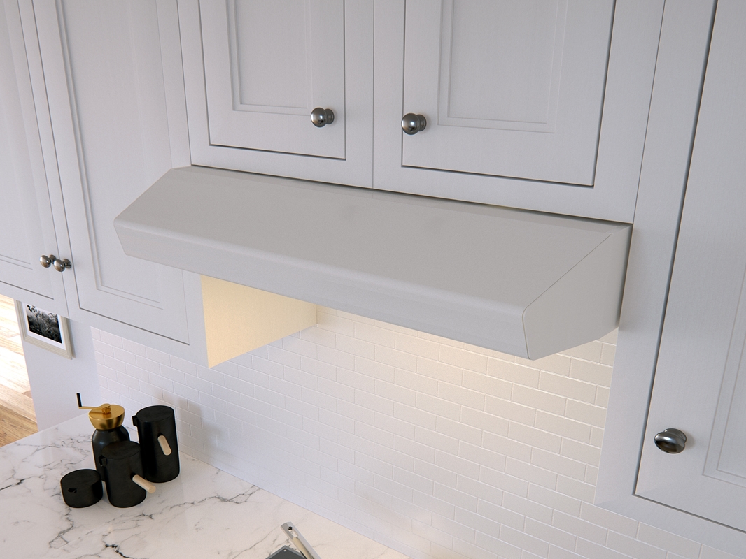 Under Cabinet Hood Angled: White Under-Cabinet Ventilation