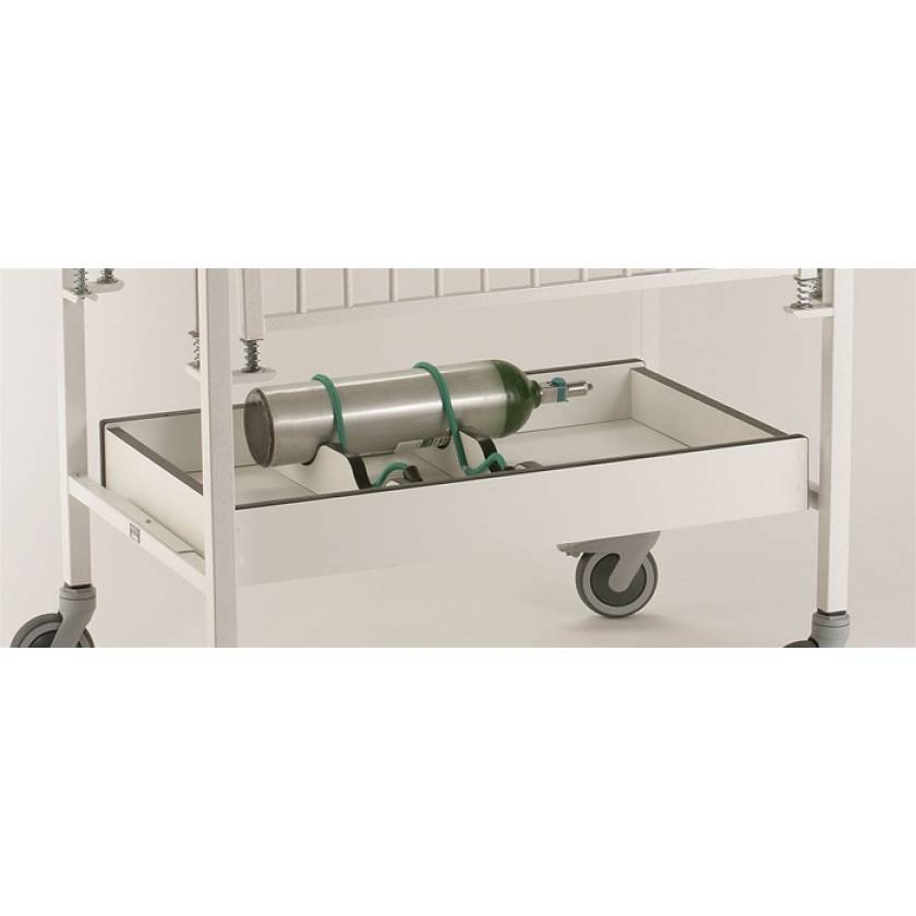 Under Crib Storage with Oxygen Tank Cutouts and Metal Frame