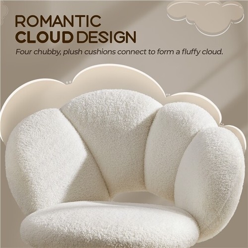 Vanity Chair Cloud Shaped Back Four Cushion Boucle Seating