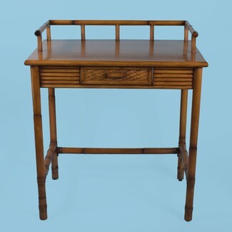 Vanity Desk with Gallery Rail and Split Bamboo Texture