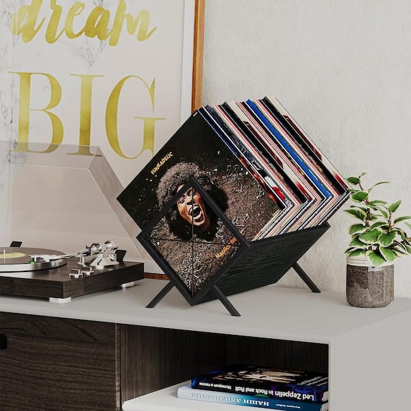 Vinyl Record Rack: Diamond Cutout Record Rack Organizer