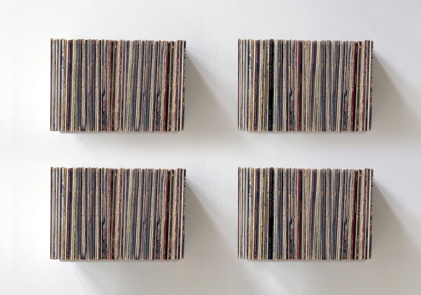 Vinyl Record Storage: Floating Grid Layout Shelving