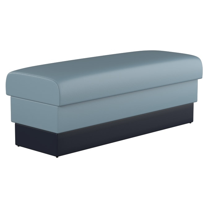 Waiting Bench Having Plinth Base and Rounded Slate Seat