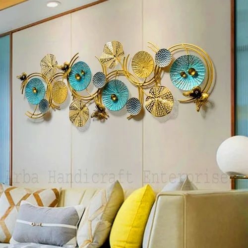 Wall Art: Butterfly Details Turquoise Accents Gold Art