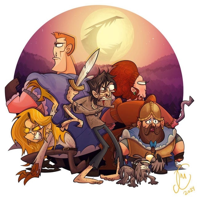 Wall Art Circular Composition Vibrant Fantasy Character Art