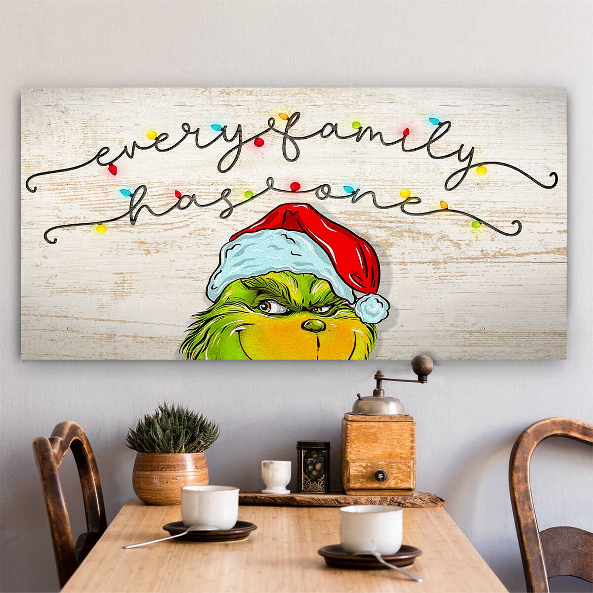Wall Art Grinch Graphics Large Christmas Canvas Decor