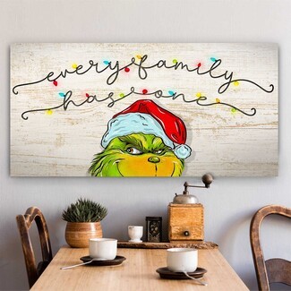 Wall Art Grinch Graphics Large Christmas Canvas Decor