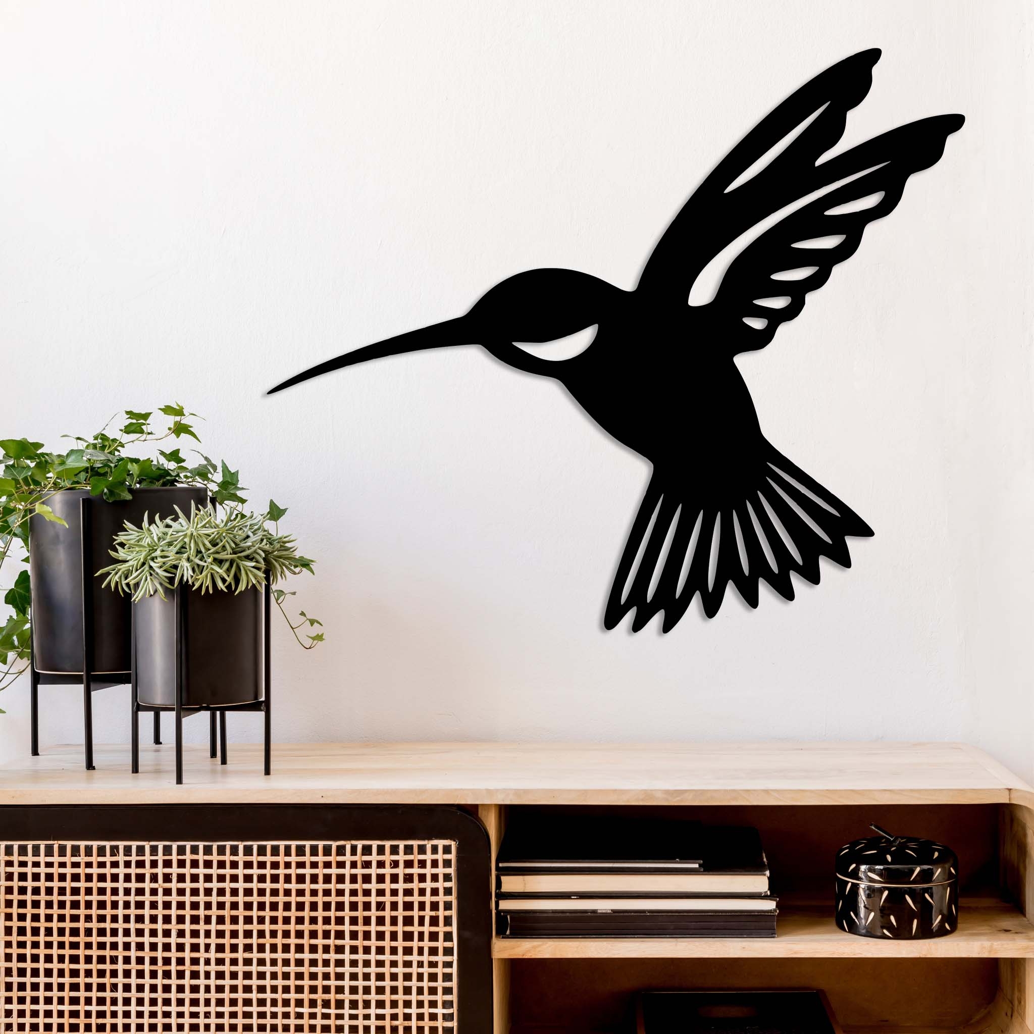 Wall Art: Matte Black Metal Minimalist Nature Silhouette