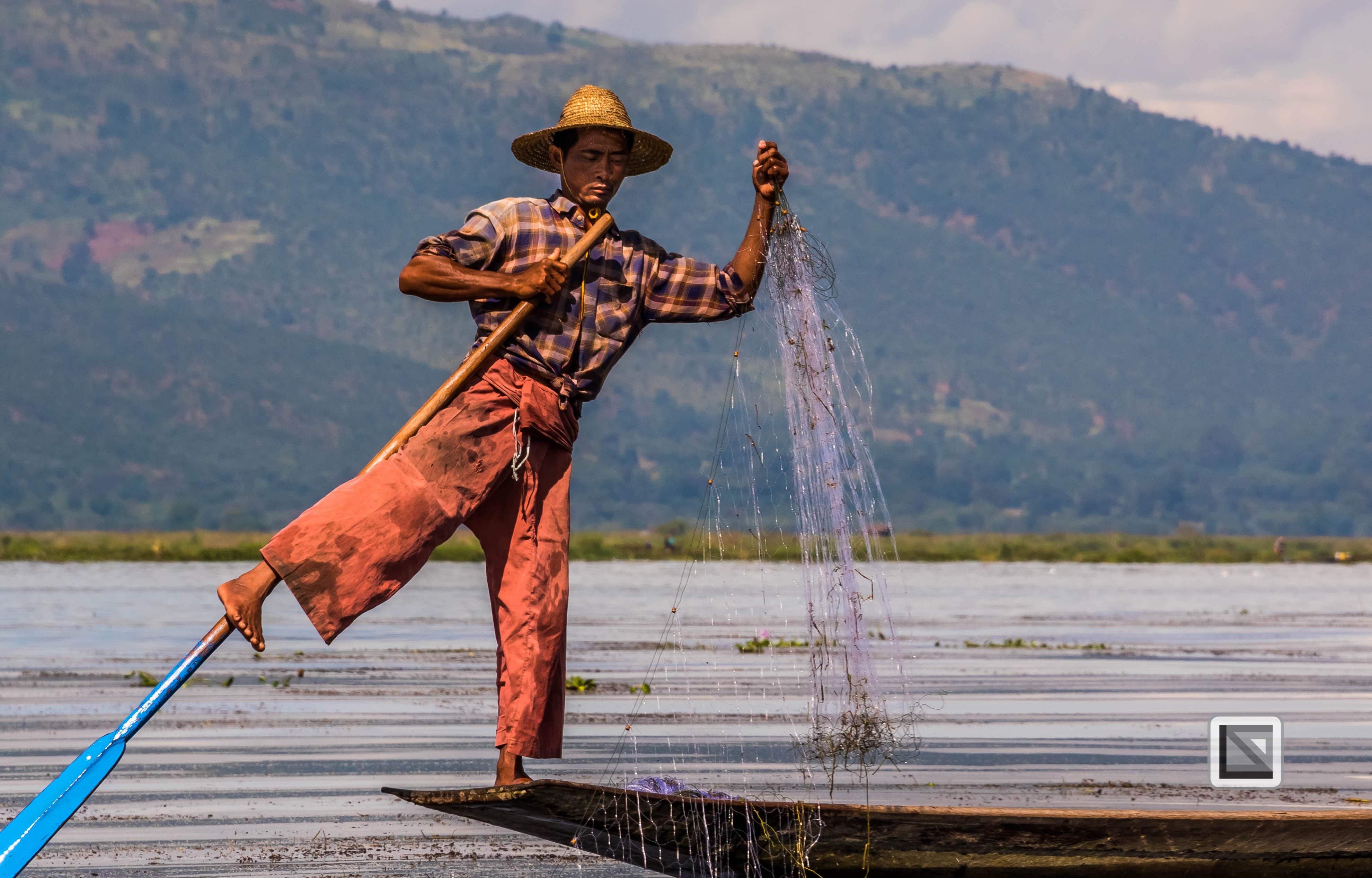 Wall Art showing One Legged Rowing for Cultural Inle Lake Print