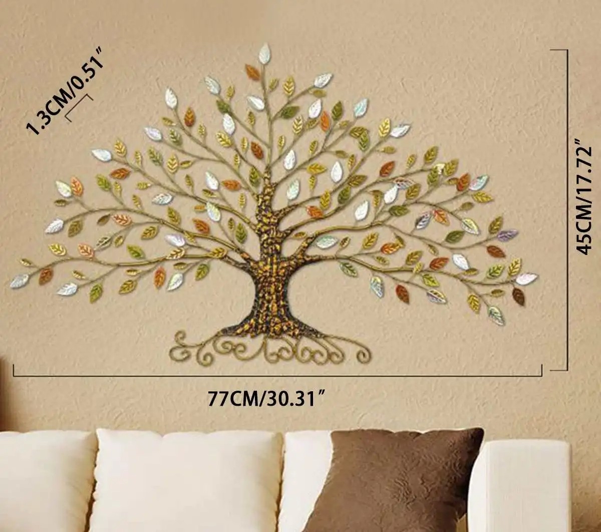 Wall Art: Tree Silhouette Antique Gold Nature Ornament