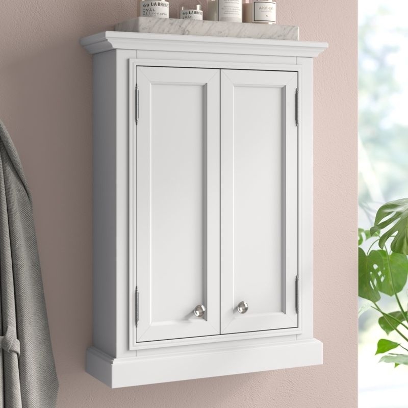 Wall Bathroom Cabinet with Recessed Panel Doors and Medicine Cabinet
