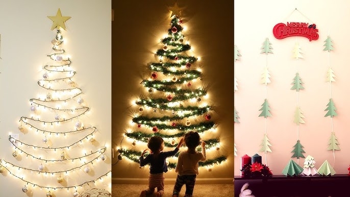 Wall Christmas Tree: String Light Tree Silhouette Display