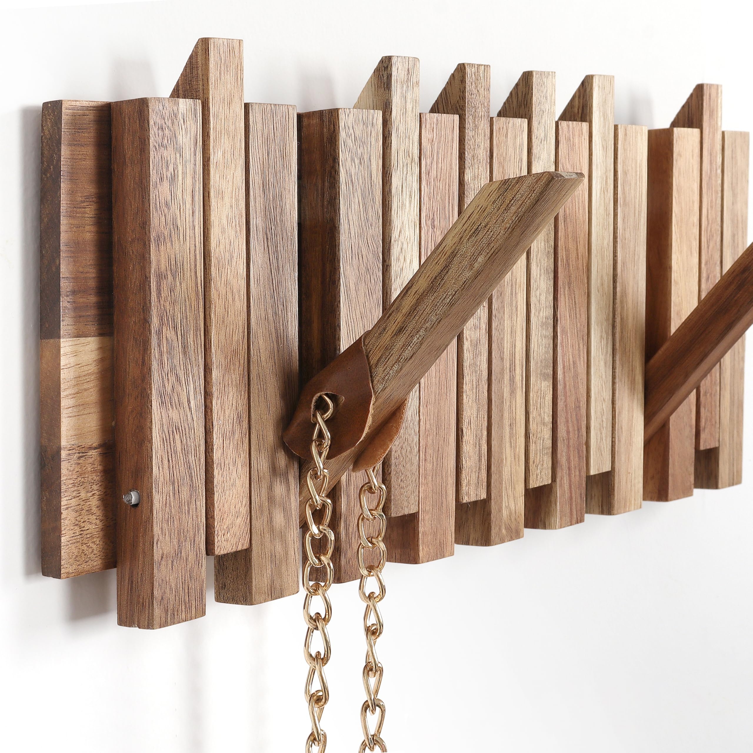 Wall Coat Rack with retractable hooks jagged edge wall rack