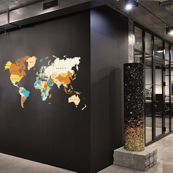 Wall Decal: Named Countries Matte Black Professional Wall Graphics