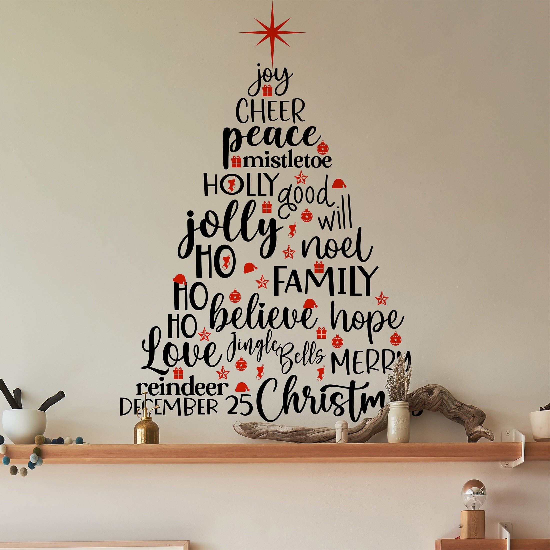 Wall Decal: Typographic Tree Quote Art for Modern Living Space