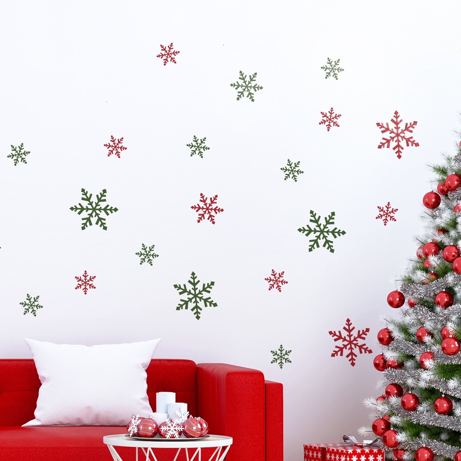 Wall Decals: DIY Decor Snowflake Pattern Multi-Size Set