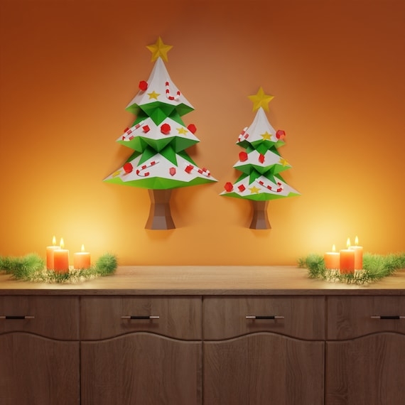 Wall Decor: 3D Low Poly Geometric Holiday Wall Decor